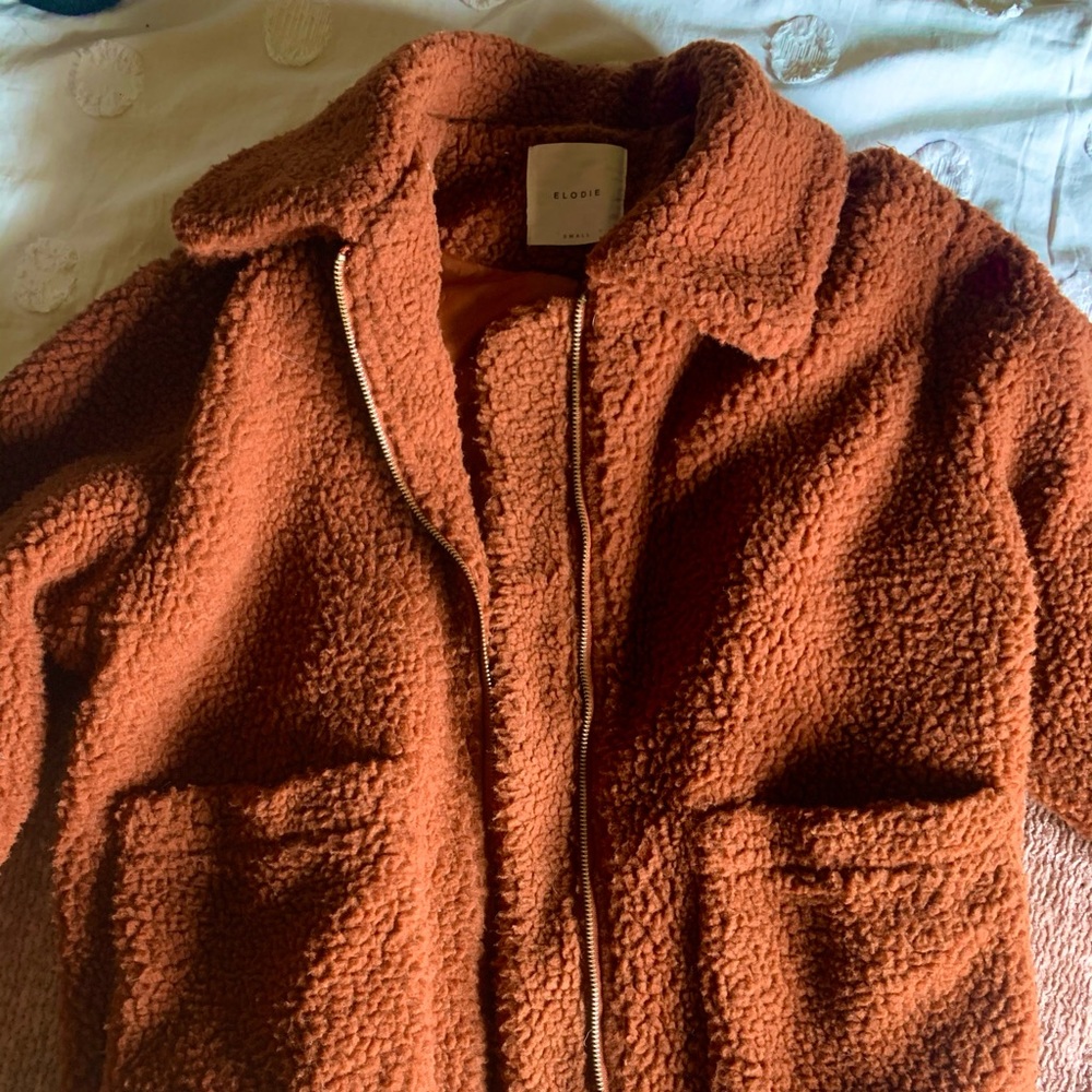 Elodie Teddy Jacket in Rust